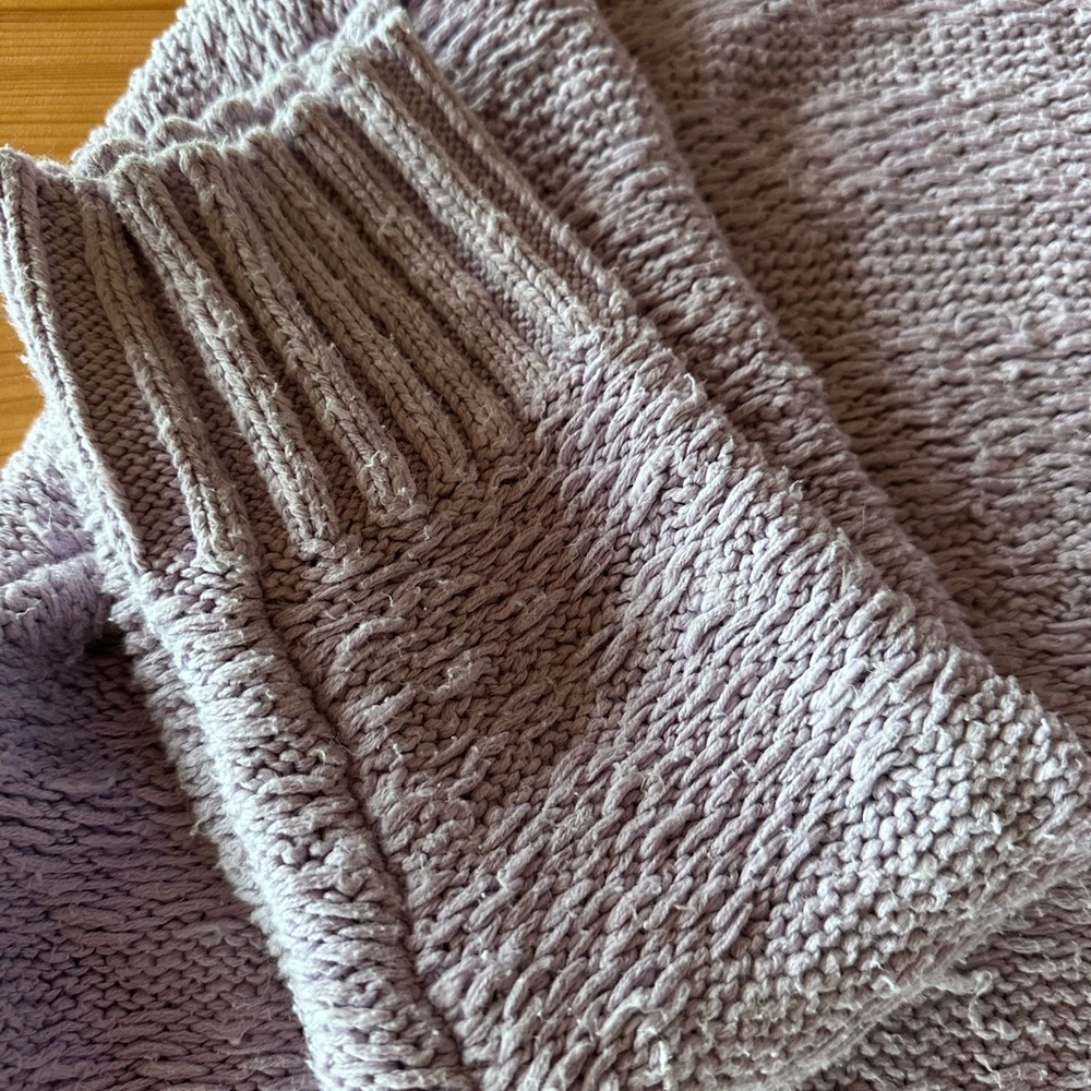 Free People Mauve Cowl Neck Sweater with Textured Cotton Knit - gently worn - Picture 3 of 5